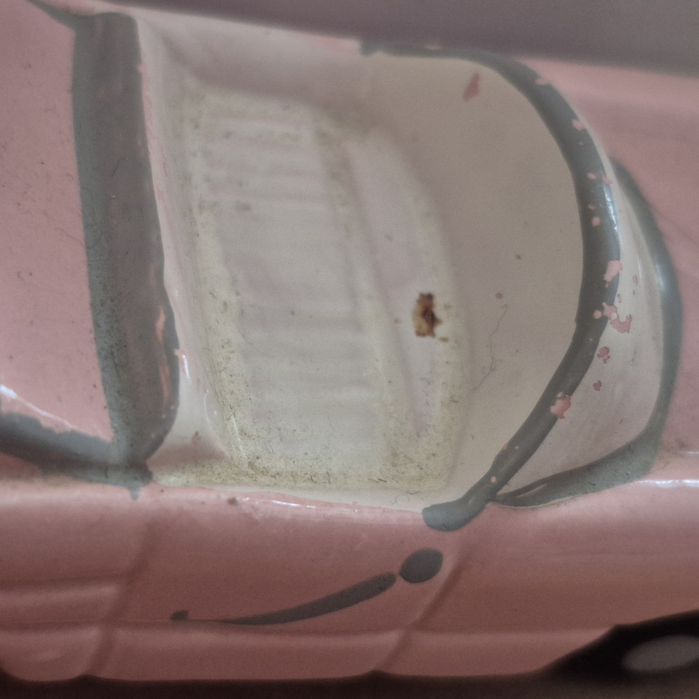 Craft Pink and White Toy Car with Gas Pump Salt and Pepper - Picture 7 of 9